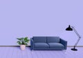 Modern interior design of purple living room with sofa an plant Royalty Free Stock Photo