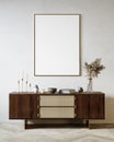 Modern interior with dresser and decor. Royalty Free Stock Photo