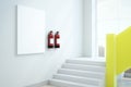 Modern interior with fire extinguishers Royalty Free Stock Photo