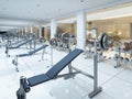 Modern interior fitness gym in the Spa complex. Royalty Free Stock Photo