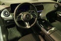 Modern interior of full size german battery electric luxury liftback car Mercedes Benz EQS Royalty Free Stock Photo