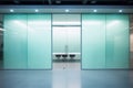 Modern interior with glass wall Royalty Free Stock Photo