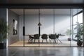 Modern interior with glass wall Royalty Free Stock Photo