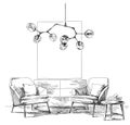 Modern interior hand drawing vector Royalty Free Stock Photo