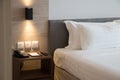 Modern interior hotel bed room Royalty Free Stock Photo