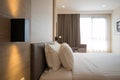 Modern interior hotel bed room Royalty Free Stock Photo