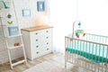 Modern interior of light cozy baby room Royalty Free Stock Photo