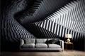 Modern interior living room design and black wall pattern texture background Royalty Free Stock Photo