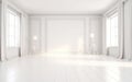 Modern Interior of Photo Studio with white background. AI Generative Royalty Free Stock Photo