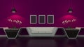 Modern interior room 3D with nice furniture inside Royalty Free Stock Photo