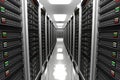 Modern interior of server room in datacenter