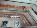 Modern interior of the shopping mall `Galleria` in Tbilisi, Georgia. View from top to bottom Royalty Free Stock Photo