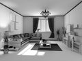 The modern interior sketch