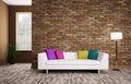 Modern interior with sofa 3d render Royalty Free Stock Photo