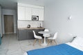 Modern interior of tiny studio appartment Royalty Free Stock Photo