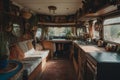 Modern interior vanlife camper. Generate Ai