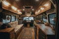 Modern interior vanlife charming. Generate Ai