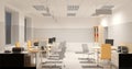 Office, interior visualization, 3D illustration Royalty Free Stock Photo