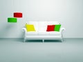 Modern interior of white minimalist living room Royalty Free Stock Photo