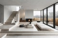Modern interior with white walls can be sleek, stylish, and versatile AI Generated