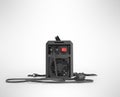 Modern inverter welding machine behind 3d render on gray background