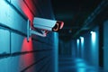 Modern ip camera with infrared technology as security concept. Generative AI