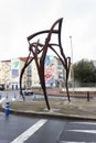 Modern iron sculpture The Tour Space work of Mar Solis, tribute to Ines de Suarez