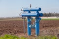 Modern irrigation system in the field