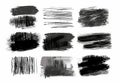 Modern isolated sketches. Pencil scribble texture. Rough edged background. Different charcoal hatches. Royalty Free Stock Photo