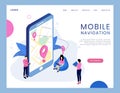 Modern isometric concept of Mobile Navigation