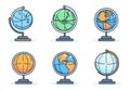A modern isometric flat set of language setting icons includes a globe, dictionary, keyboard, translation, language Royalty Free Stock Photo