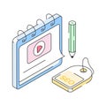 A modern isometric icon of seo plan process Royalty Free Stock Photo