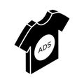 Modern isometric icon of sponsored ad, marketing shirt vector design