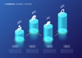 Modern isometric infographic design, chart, template, concept wi