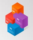 Modern isometric infographics composition element template. Vector illustration. can be used for workflow layout