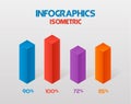 Modern isometric infographics element template. Vector illustration. can be used for workflow layout, diagram, banner
