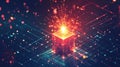 Modern isometric New Year's with sparkler glow and detailed perspective, capturing sparks and dynamic visuals