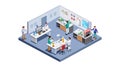 Modern Isometric Office Workspace Scene, vector design Generative AI Royalty Free Stock Photo