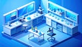 Modern Isometric Science Research Laboratory Royalty Free Stock Photo
