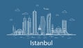 Modern Istanbul city line art Vector illustration Royalty Free Stock Photo