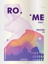 Italy Rome skyline city gradient vector poster