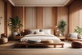 Modern Japan style bedroom interior design and decoration