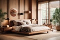 Modern Japan style bedroom interior design and decoration