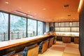 Modern Japanese Bar wooden interior, cozy, luxury and warm feel