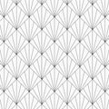 Modern Japanese motif. Interlocking triangles tessellation background. Image with repeated scallops. Fish scale.