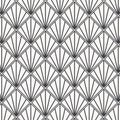 Modern Japanese motif. Interlocking triangles tessellation background. Image with repeated scallops. Fish scale.