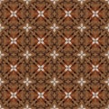 Modern Kawung batik flower motif with simple brown color design