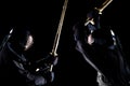 Modern kendo shot on a black background Royalty Free Stock Photo