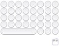 Modern keyboard design. Fashionable retro concept. Round keys.