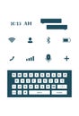 Modern keyboard set of smartphone, alphabet buttons. Vector image on white background Royalty Free Stock Photo